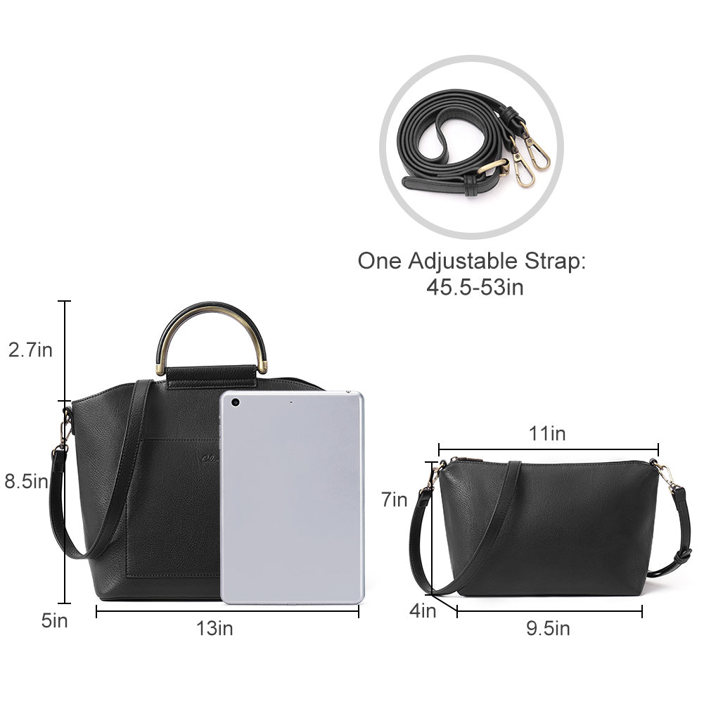 CLUCI Women's Satchel Handbags Leather Tote Bags Top Handle Fashion Shoulder Purse