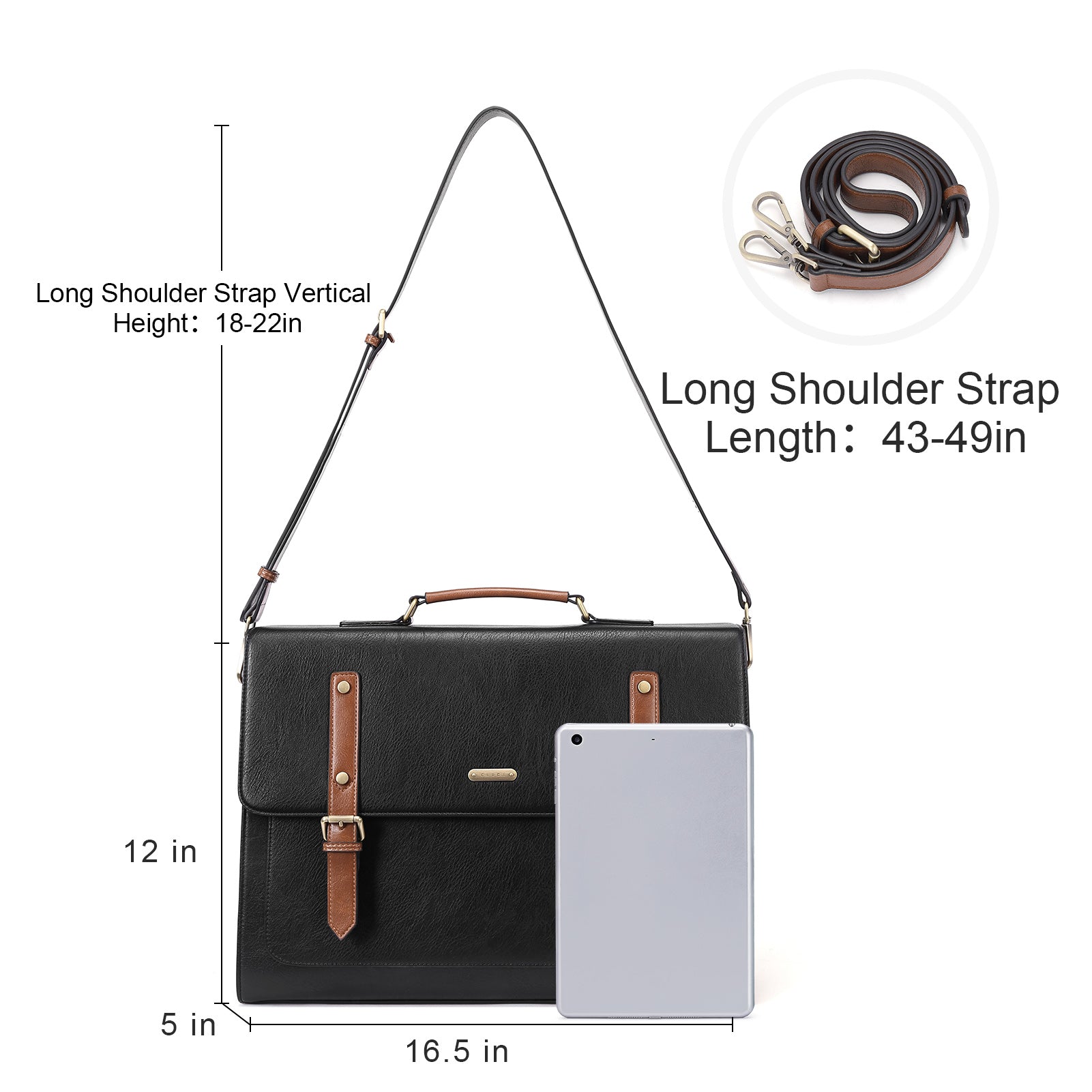 CLUCI Laptop Messenger Bag PU Leather Women Briefcase Business Professional Work College 15.6 inch Laptop Satchel Handbags