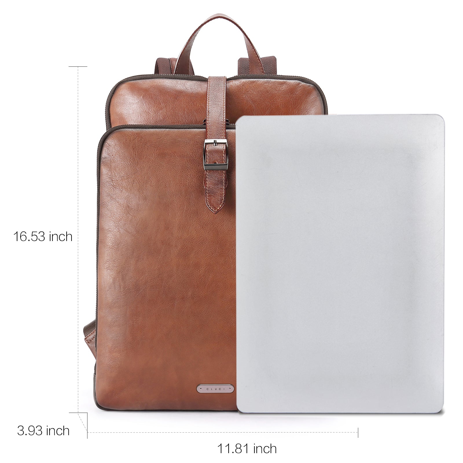 Koch Vintage Full Grain Vegetable Tanned Leather Backpack For Work