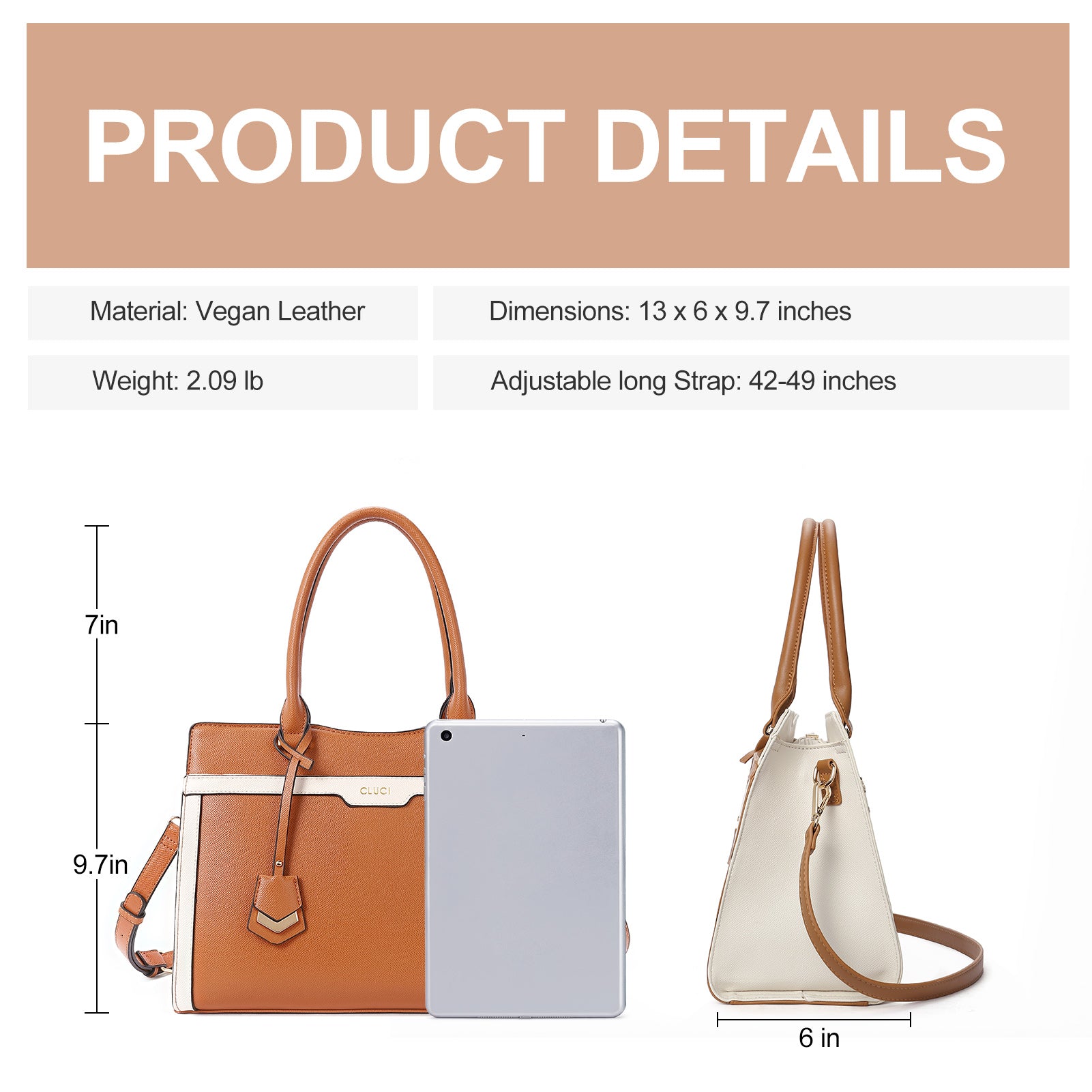 CLUCI Satchel Purses and Handbags for Women Leather Totes Designer Ladies Crossbody Shoulder Bag