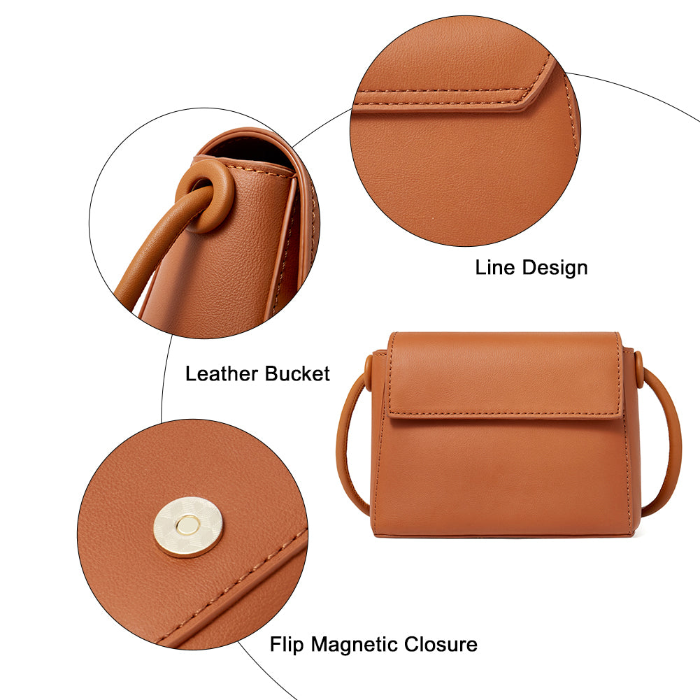 CLUCI Small Crossbody Bags for Women Vegan Leather Flap Fashion Ladies Travel Shoulder Purse with Adjustable Strap