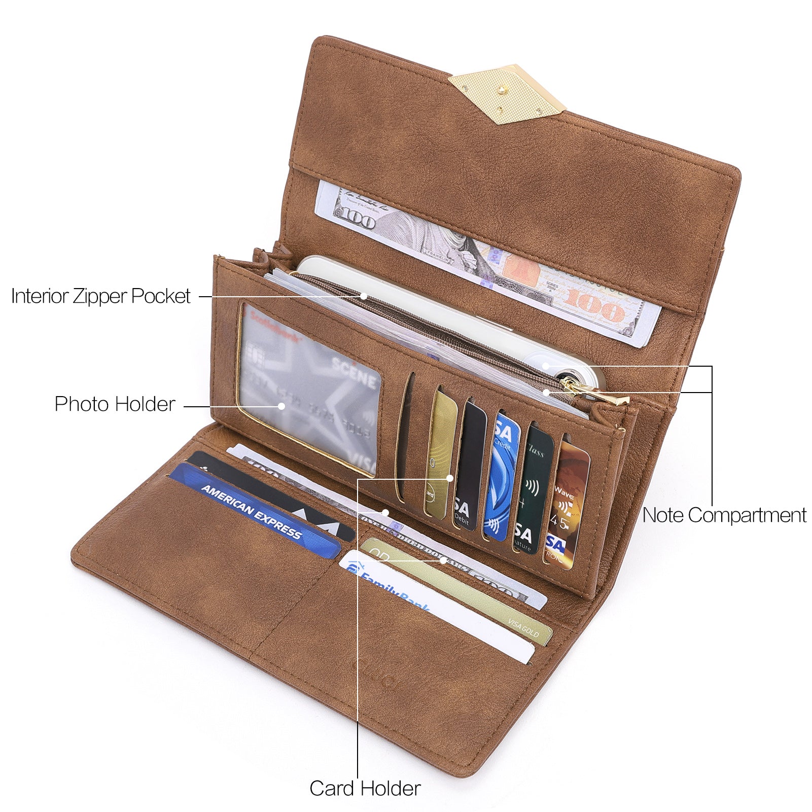 Mile Large Stylish Wallet For Women With Multiple Card Slots