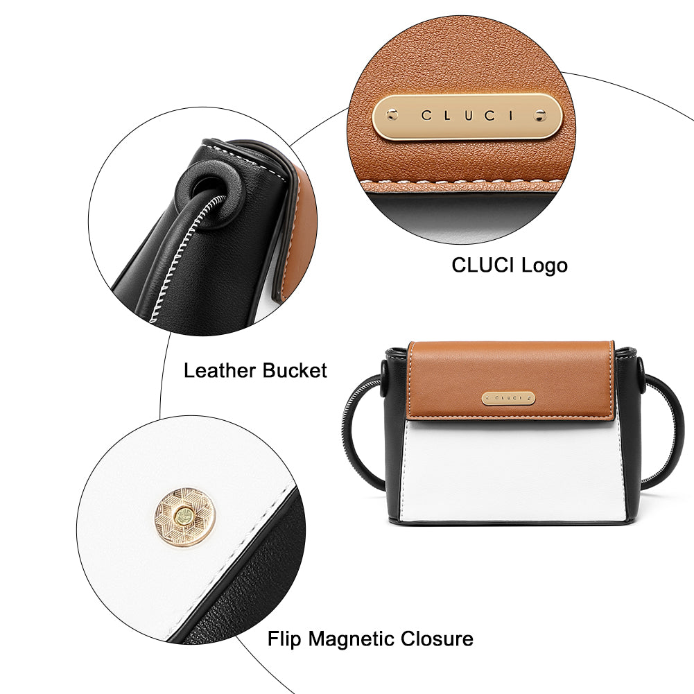 CLUCI Small Crossbody Bags for Women Vegan Leather Flap Fashion Ladies Travel Shoulder Purse with Adjustable Strap