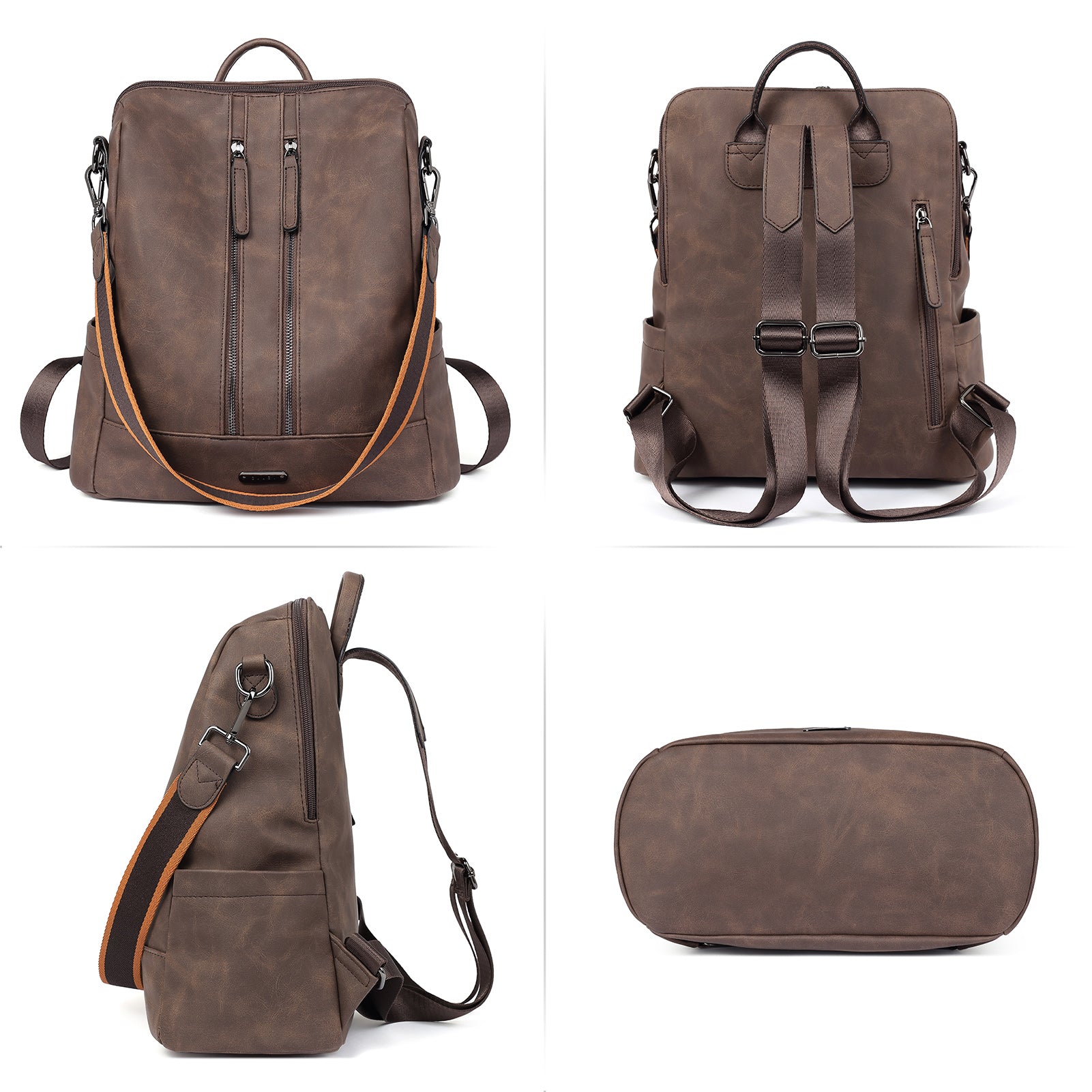 CLUCI Leather Backpack Purse for Women Convertible Large Travel Ladies Designer Fashion Casual College Shoulder Bag