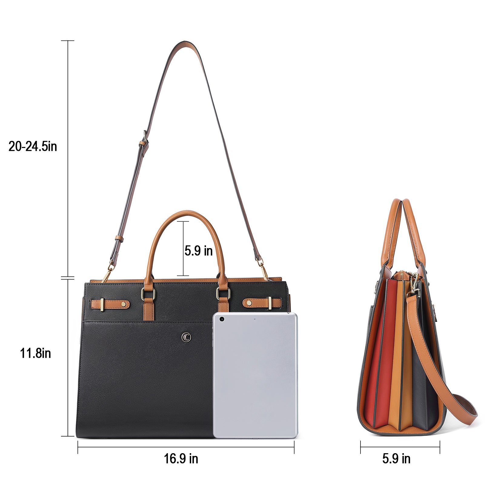 CLUCI Briefcase for Women Leather Laptop 15.6 Inch Business Ladies Work Computer Tote Bags