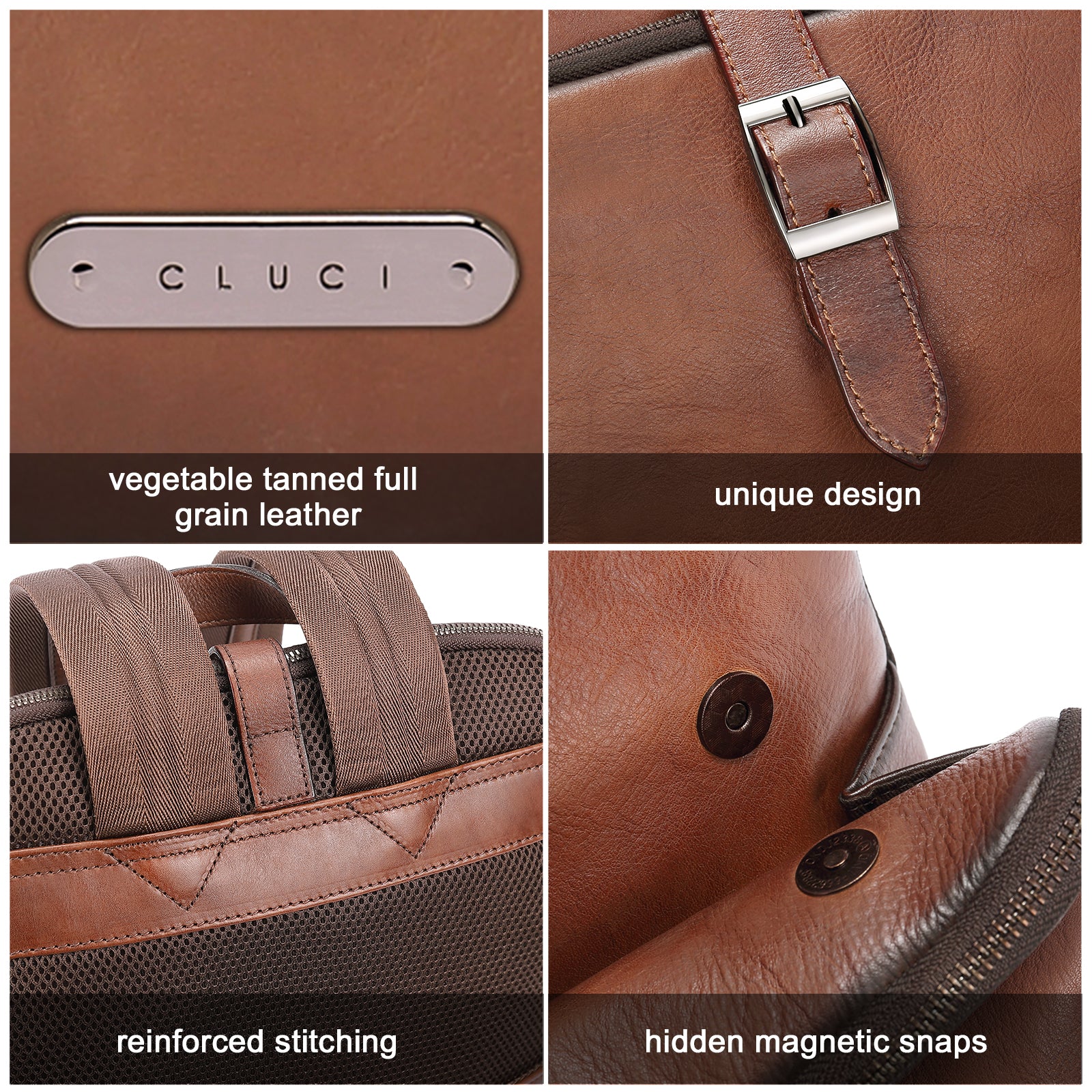 Koch Vintage Full Grain Vegetable Tanned Leather Backpack For Work