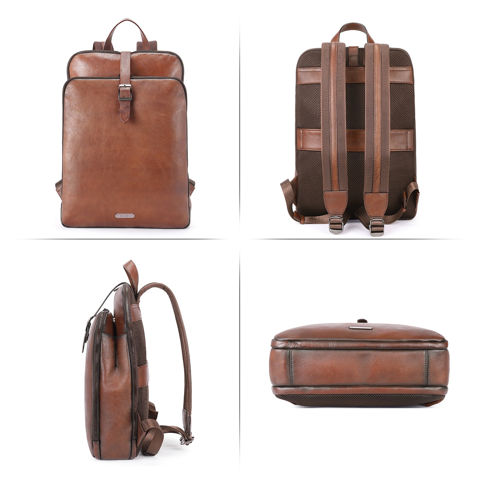 Koch Vintage Full Grain Vegetable Tanned Leather Backpack For Work