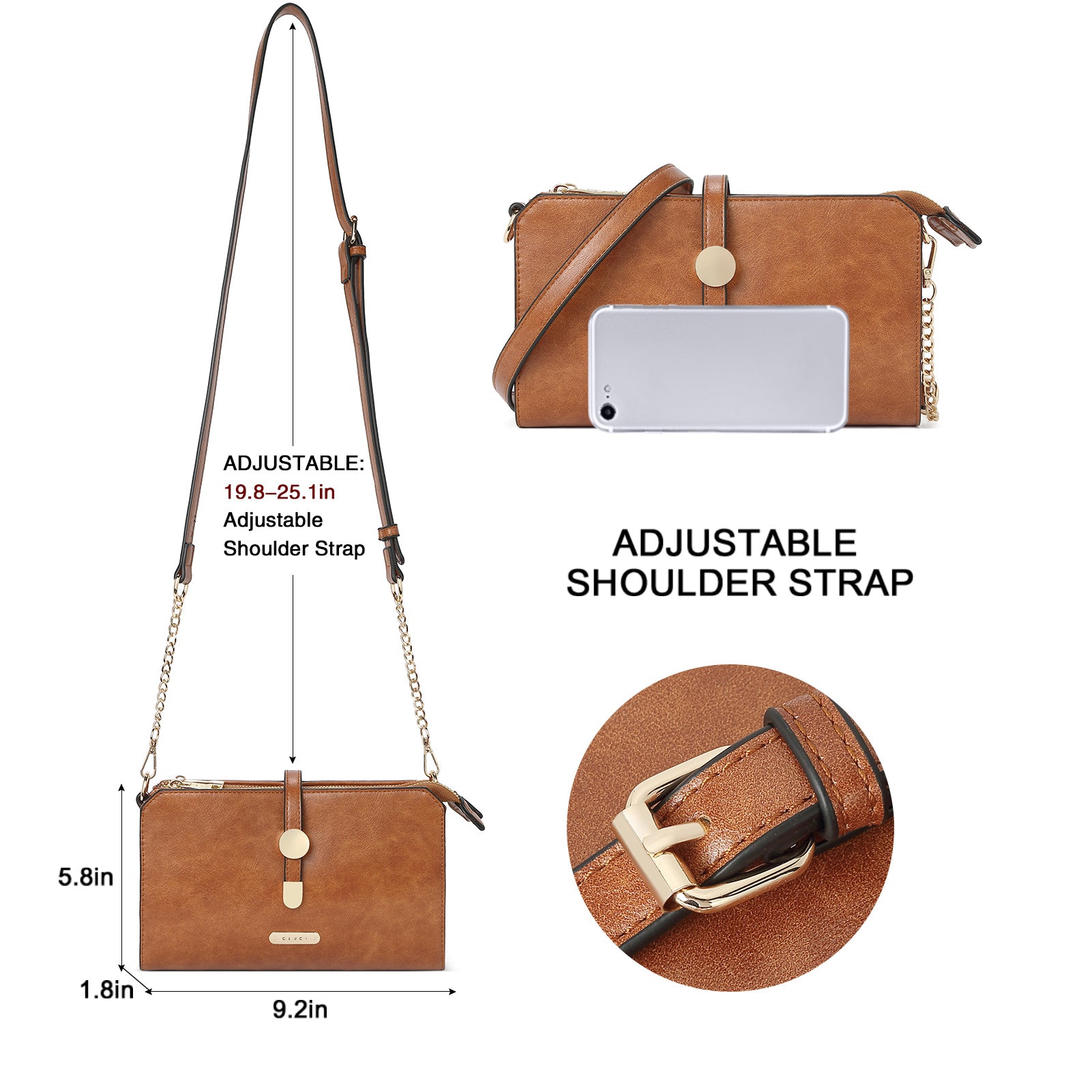 CLUCI Small Clutch Purse Crossbody Handbags for Women Shoulder bags with Flap Card Holder Wallet Ladies