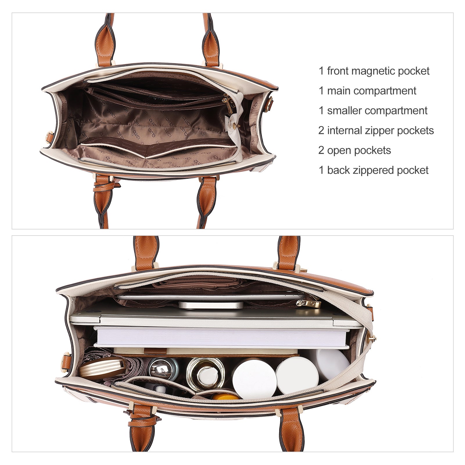 CLUCI Satchel Purses and Handbags for Women Leather Totes Designer Ladies Crossbody Shoulder Bag