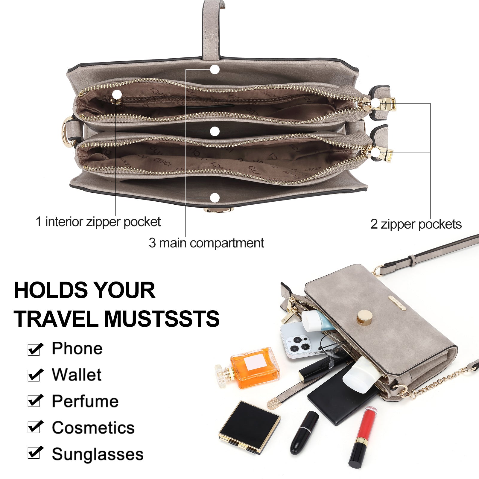 CLUCI Small Clutch Purse Crossbody Handbags for Women Shoulder bags with Flap Card Holder Wallet Ladies