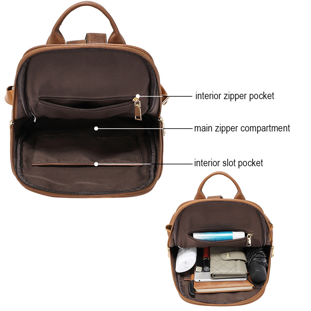 Garbutt Faux Leather Backpack Purse Designed For Travel For Women