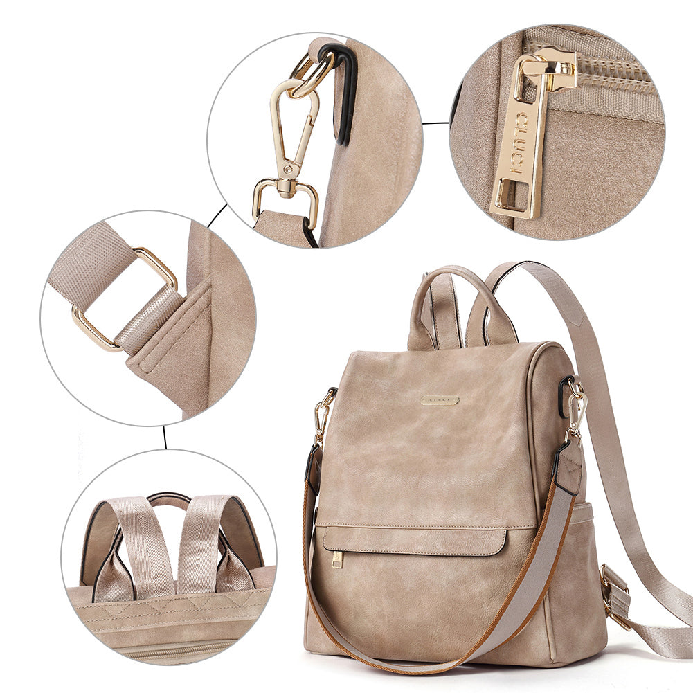 Greene Multi-Purpose Carry Way Vegan Leather Backpack Purse For Women