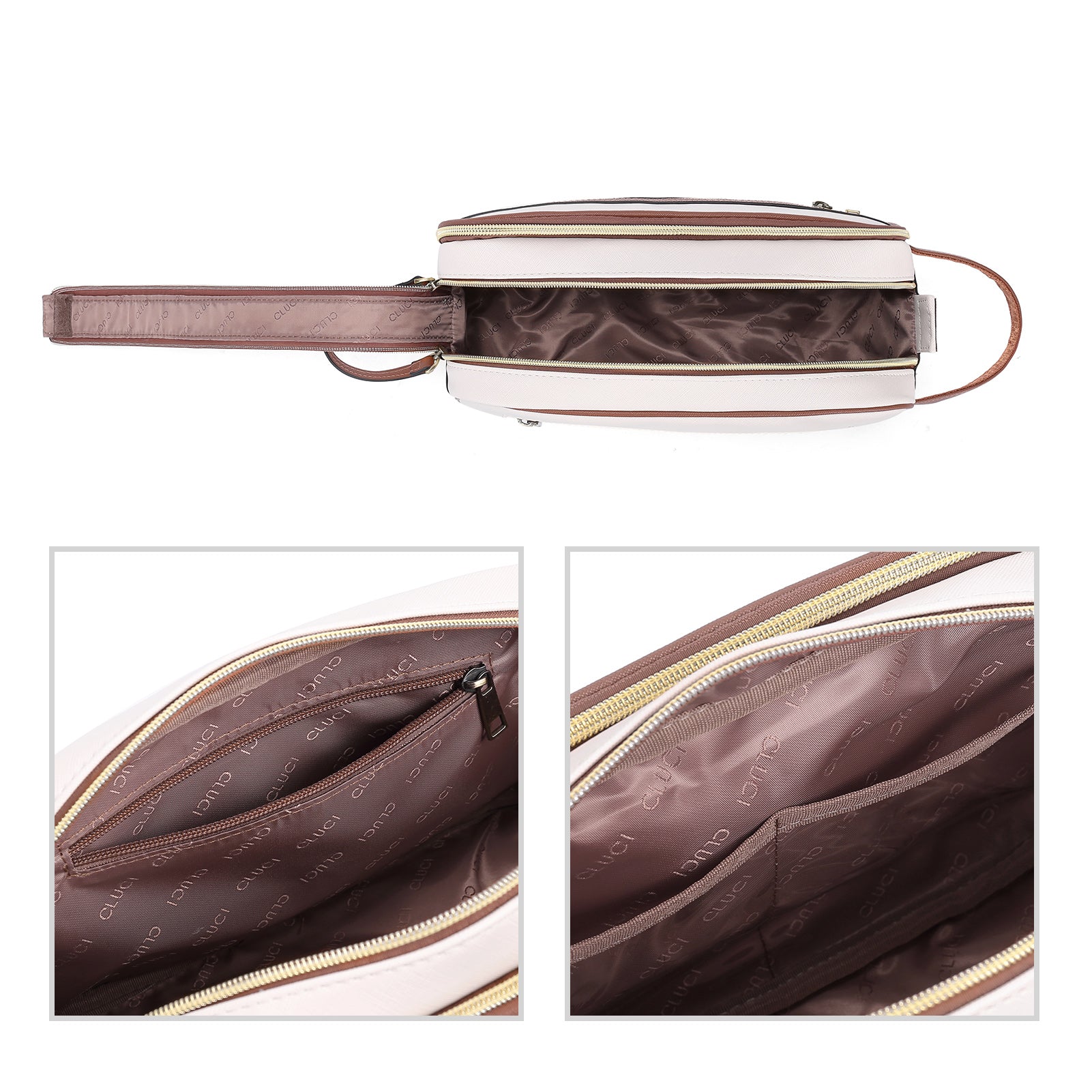 CLUCI Travel Toiletry Bag for Women/ Men, Water-resistant Shaving Bag for Toiletries Accessories with Divider and Handle for Cosmetics Toiletries Brushes Tools