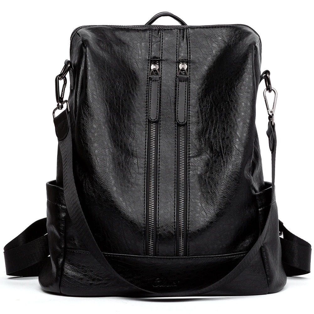 Cluci  Greene Vegan Soft Leather Backpack Leather Purse For Work And Study Greene Vegan Soft Leather Backpack Leather Purse For Work  main image 2