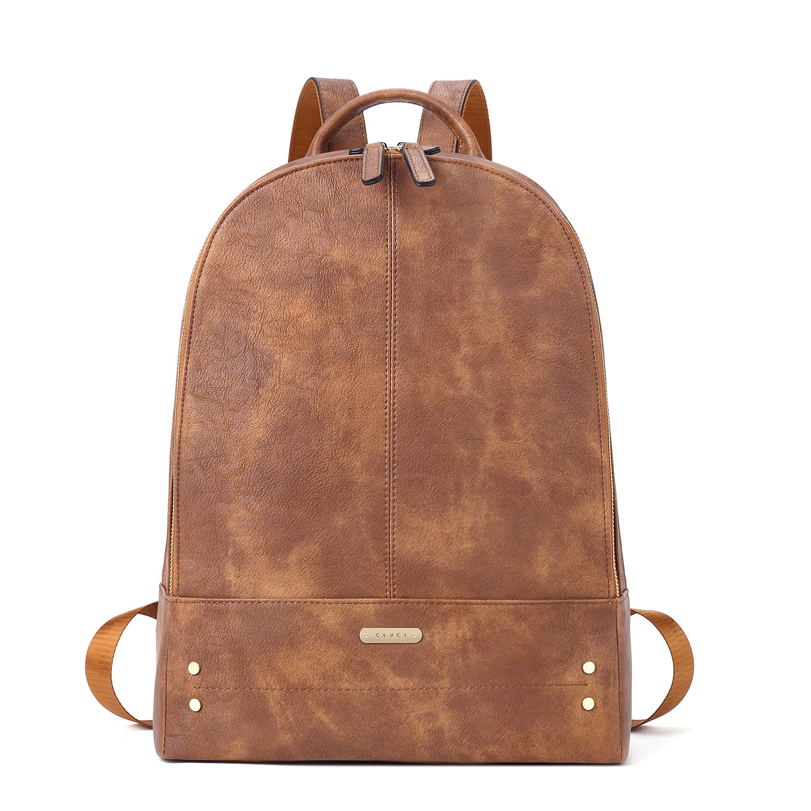 CLUCI Laptop Backpack for Women Leather 15.6 inch Computer Backpack Travel Vintage Large College Bag