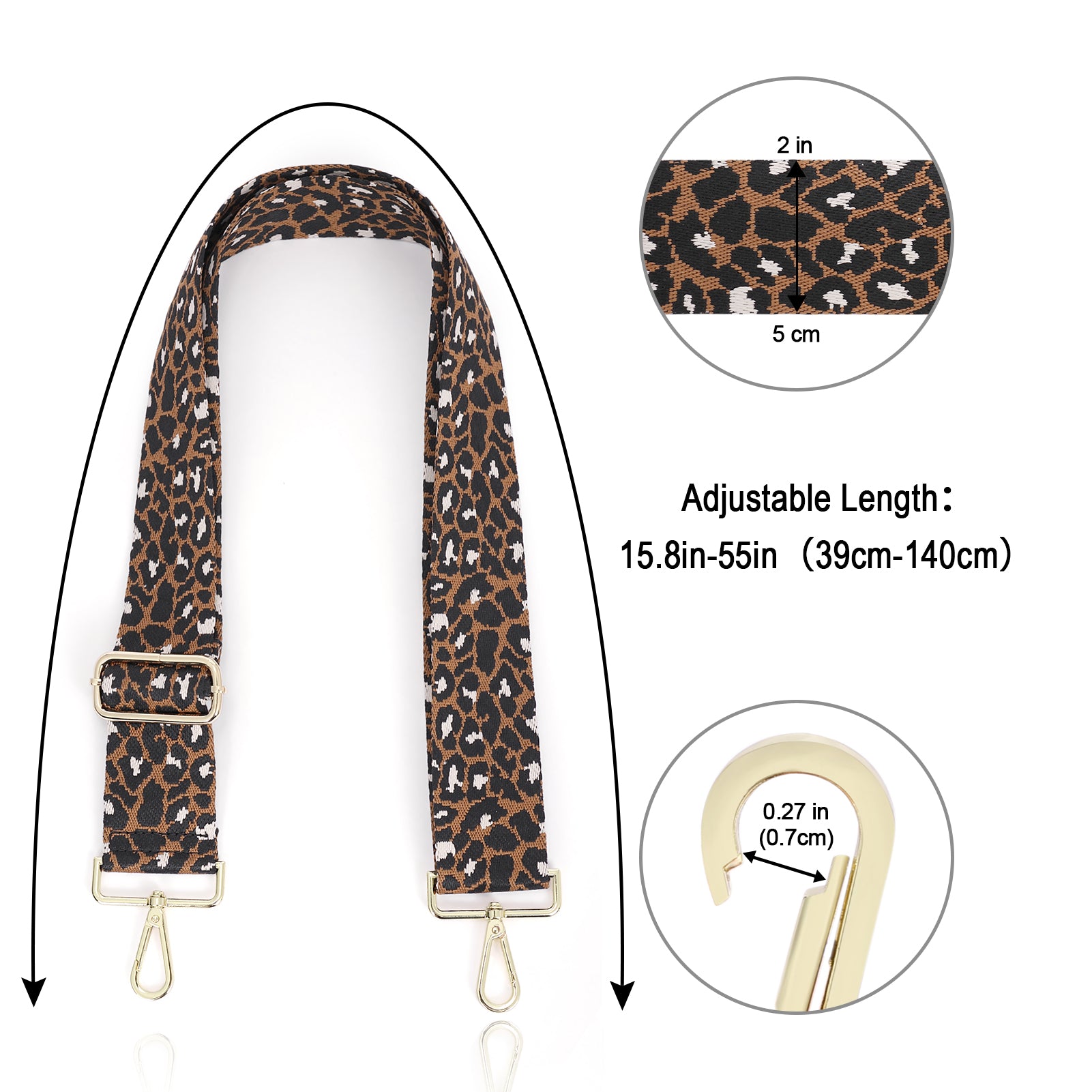 CLUCI Wide Purse Strap Crossbody Purses Adjustable Replacement Shoulder Handbag Strap