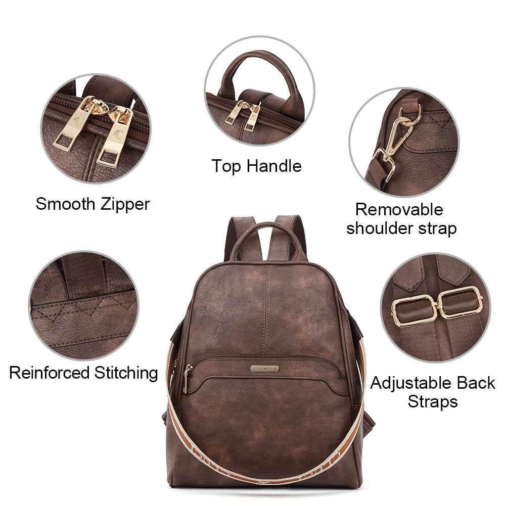 Garbutt Faux Leather Backpack Purse Designed For Travel For Women