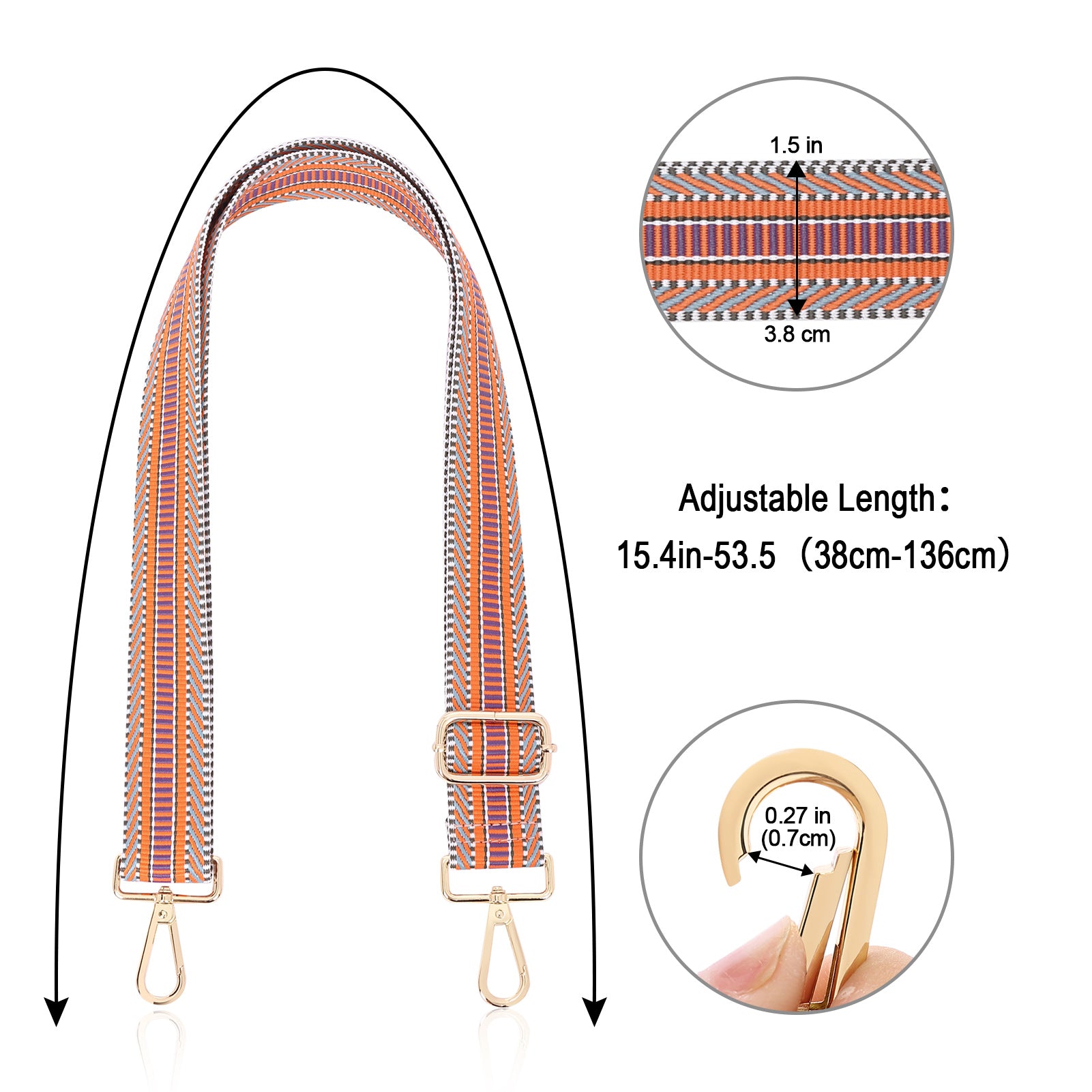 CLUCI Wide Purse Strap Crossbody Purses Adjustable Replacement Shoulder Handbag Strap
