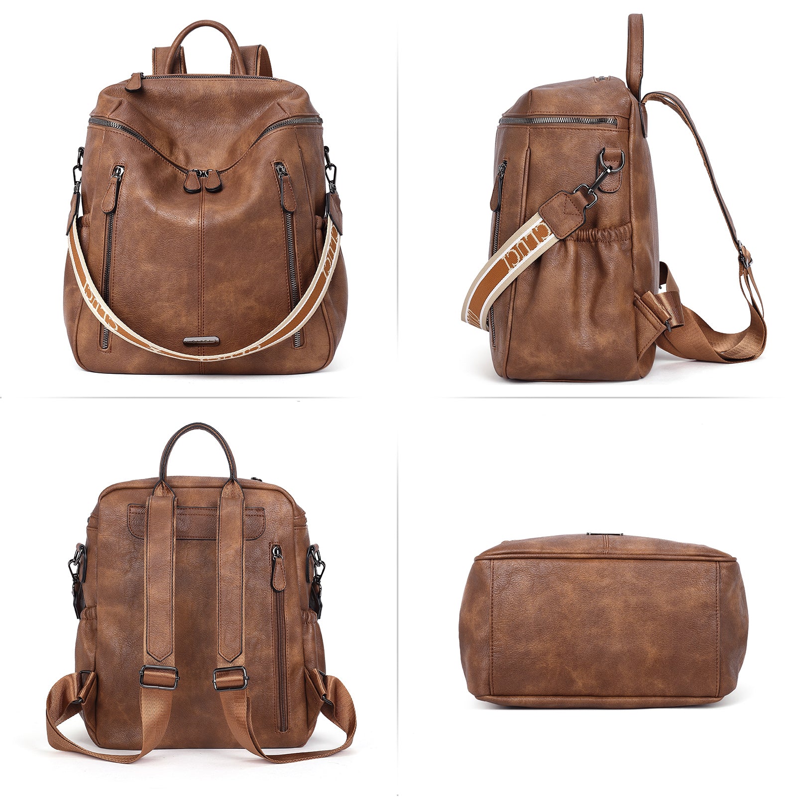 CLUCI Leather Backpack Purse for Women Travel Convertible Ladies Large Fashion Casual Daypack