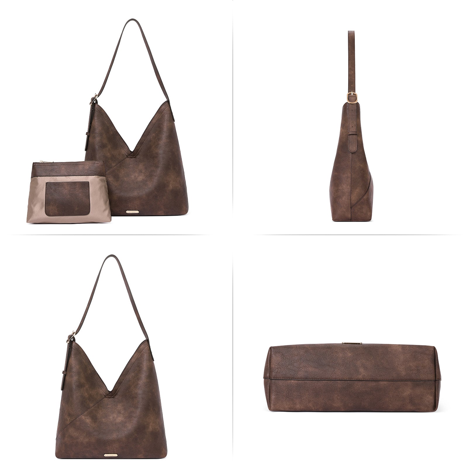 CLUCI Hobo Bags for Women Vegan Leather Purses Designer Handbags Tote Fashion Large Ladies Shoulder Bag