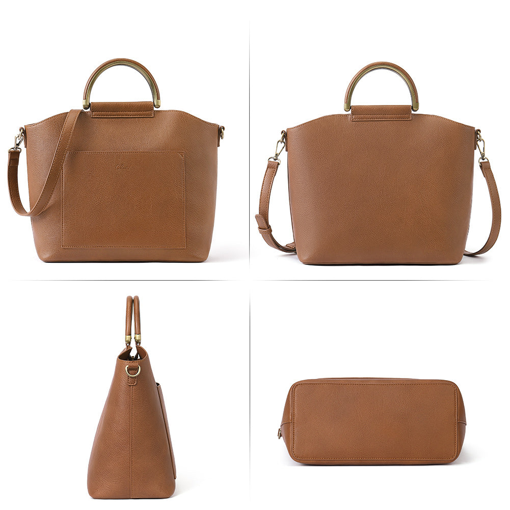 CLUCI Women's Satchel Handbags Leather Tote Bags Top Handle Fashion Shoulder Purse