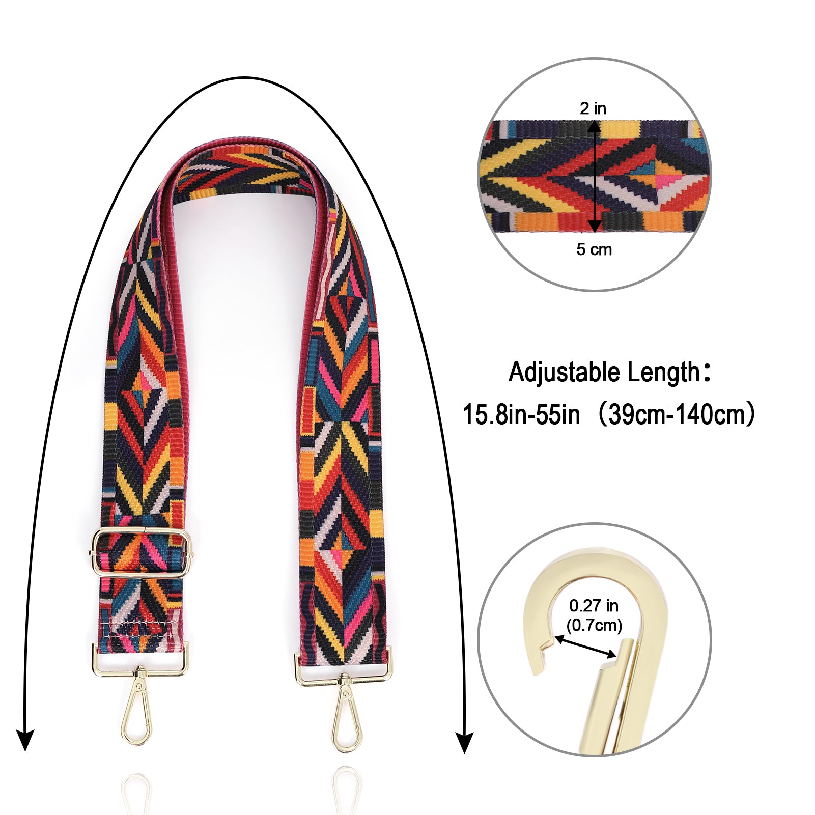 CLUCI Wide Purse Strap Crossbody Purses Adjustable Replacement Shoulder Handbag Strap