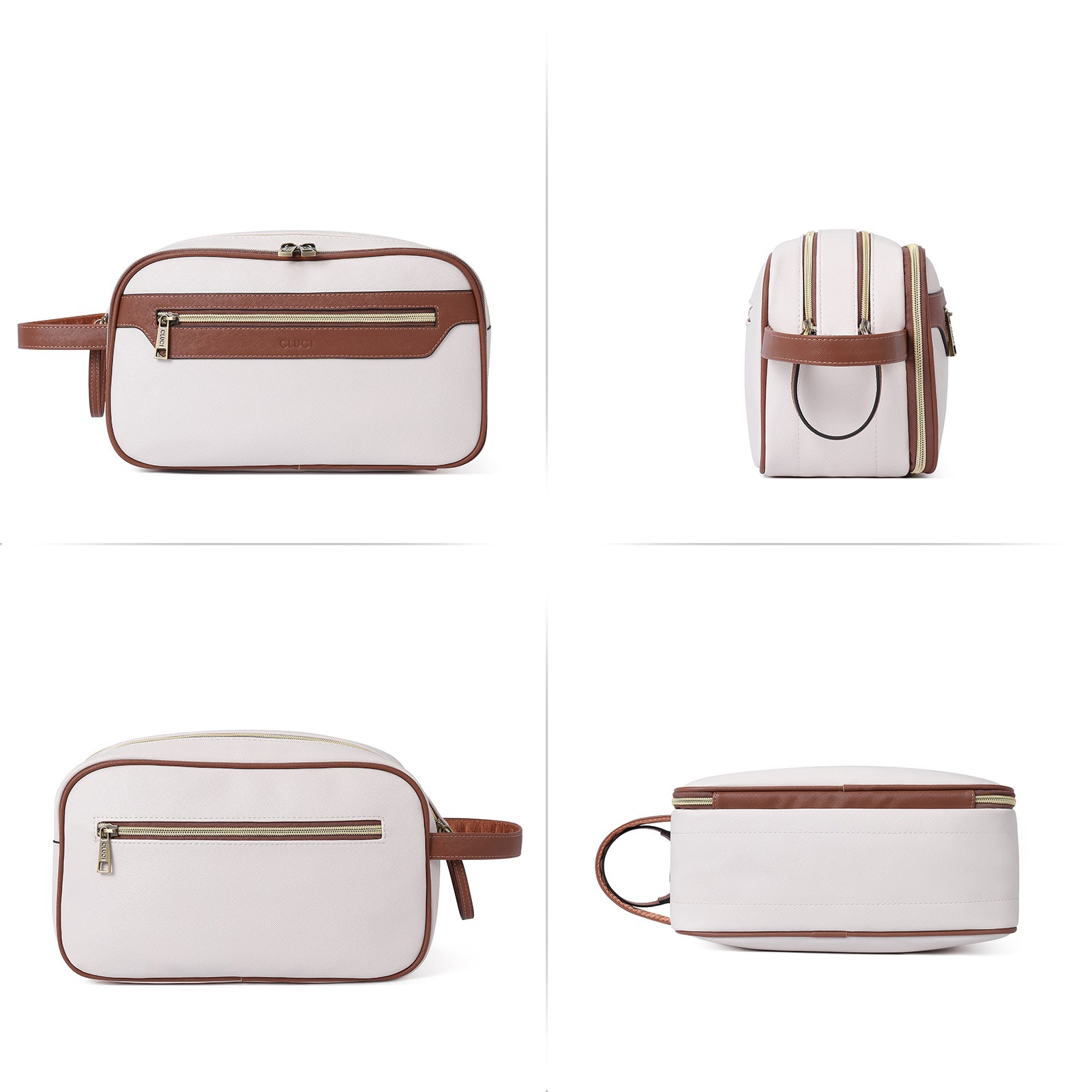 CLUCI Travel Toiletry Bag for Women/ Men, Water-resistant Shaving Bag for Toiletries Accessories with Divider and Handle for Cosmetics Toiletries Brushes Tools