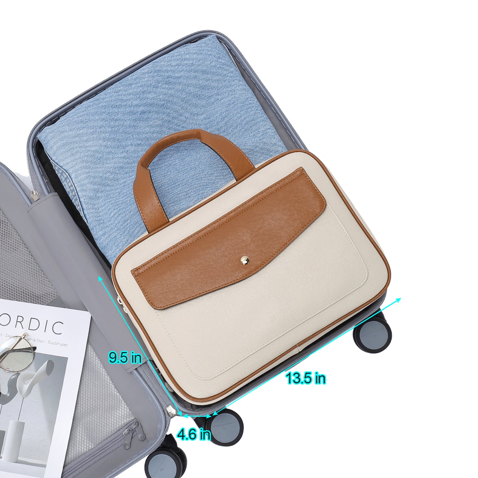 CLUCI Toiletry Bag Hanging Travel Organizer with Transparent Cosmetic Bag and Makeup Pouch For Full Sized Toiletries