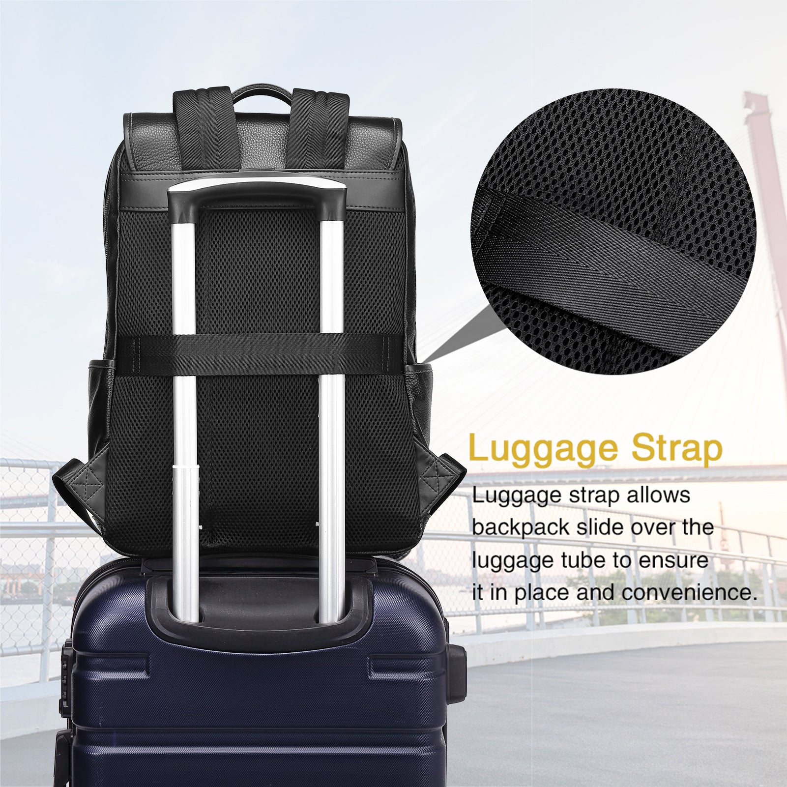 Koch Designer Pebble Black Genuine Leather Backpack Leather Purse