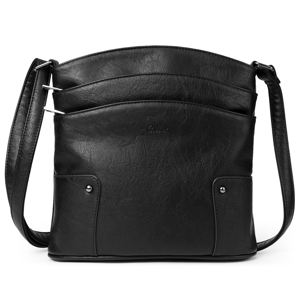 Amos Triple Pockets Vintage Crossbody Bag