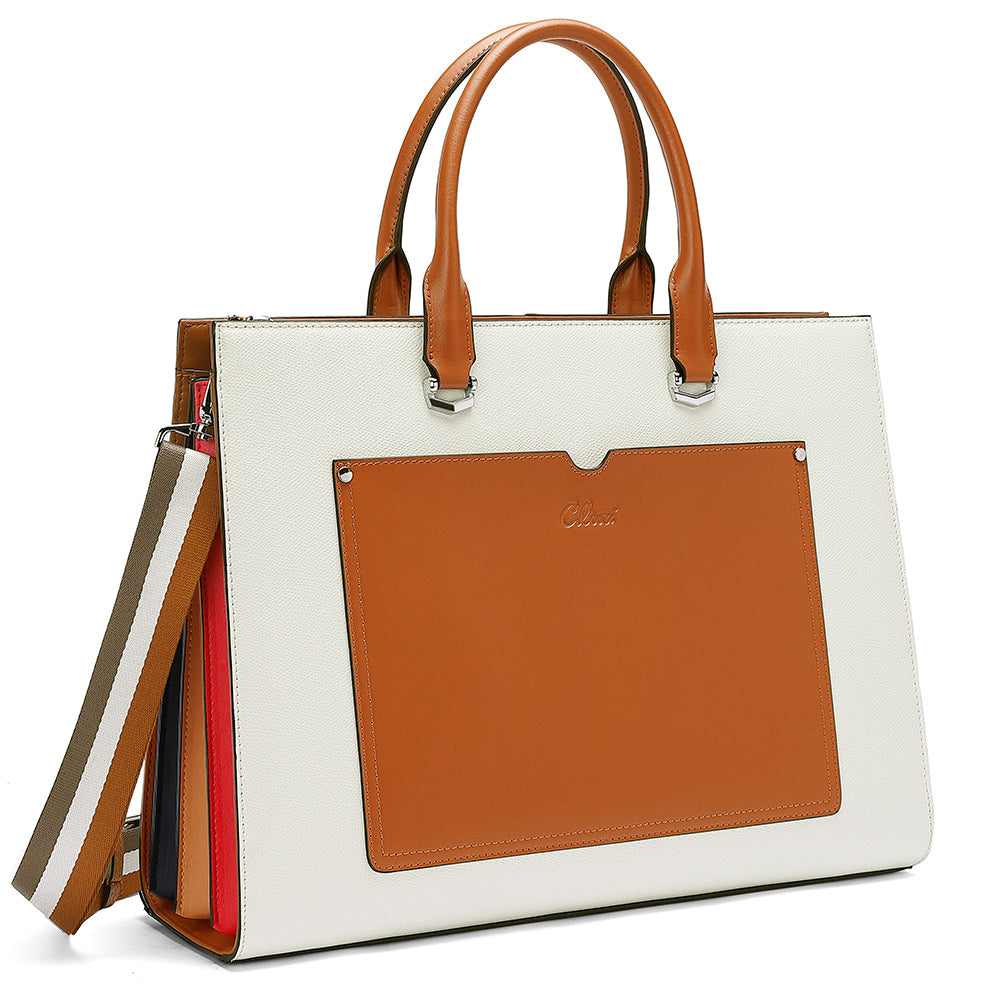 Lauren Refined Leather Briefcase For Women For Daily Use
