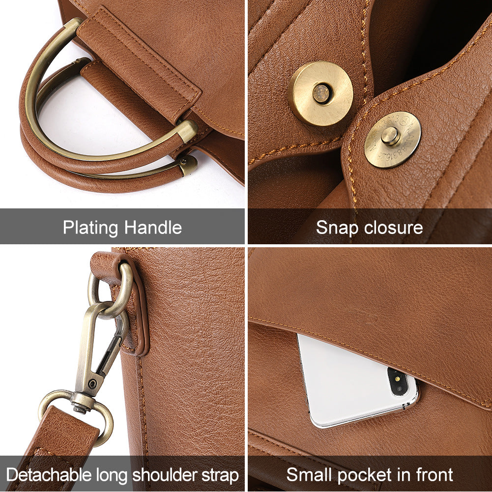 CLUCI Women's Satchel Handbags Leather Tote Bags Top Handle Fashion Shoulder Purse