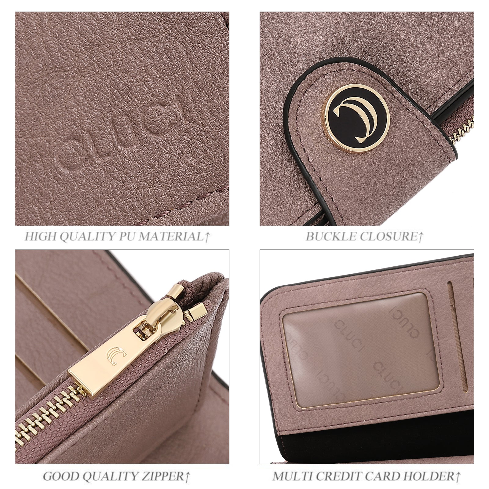 Cathy Luxury Women's Vegan Leather Wallet With Zipper