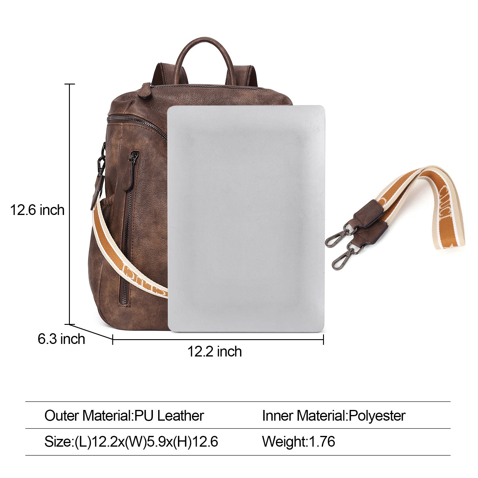 CLUCI Leather Backpack Purse for Women Travel Convertible Ladies Large Fashion Casual Daypack