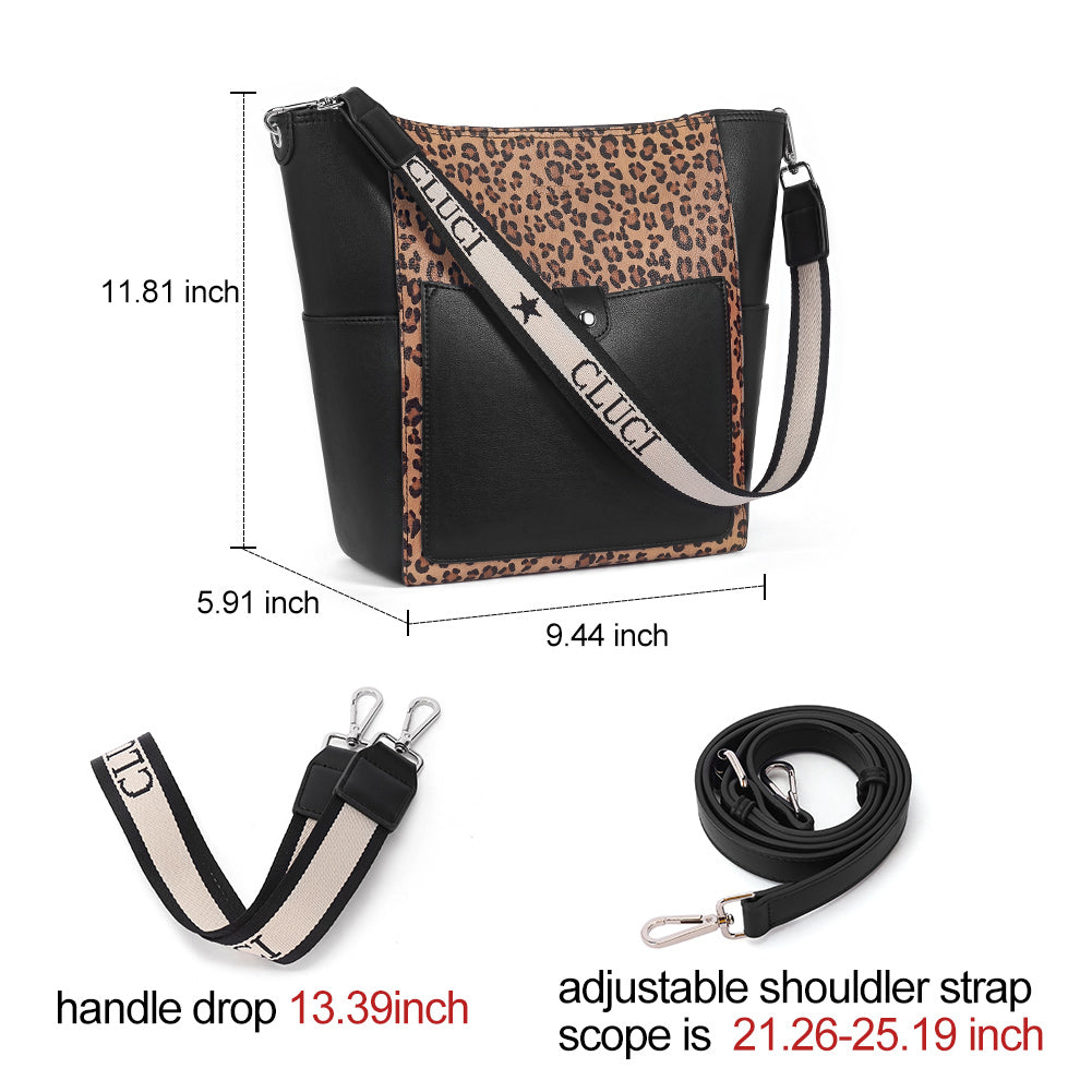 CLUCI Bucket Bags for Women Hobo Purse and Handbags Vegan Leather Designer Tote Large Shoulder Bag