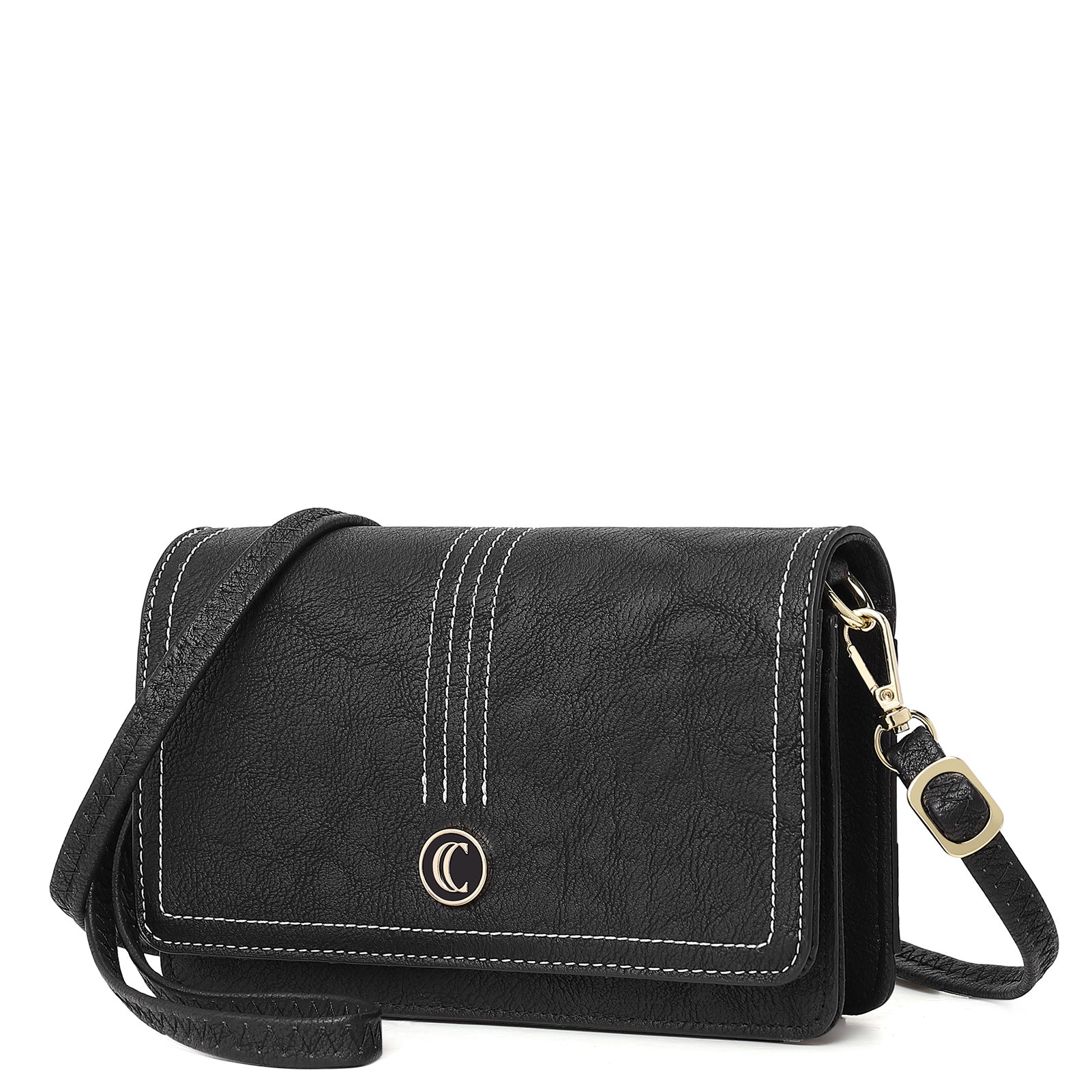 CLUCI Crossbody Purse for Women, Wristlet Wallet, Small Shoulder Bag with Card Slots, Leather Flap Cell phone Clutch