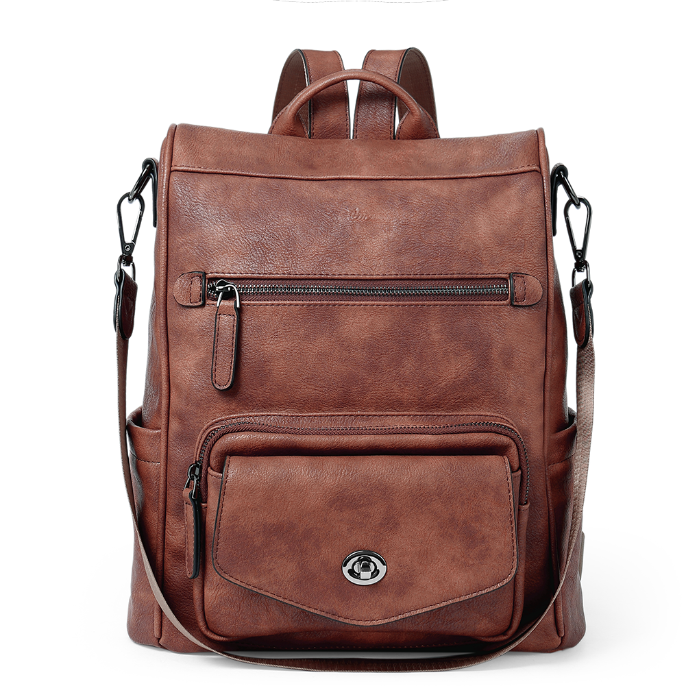 Greene Anti-Theft Vegan Leather Laptop Backpack Women's
