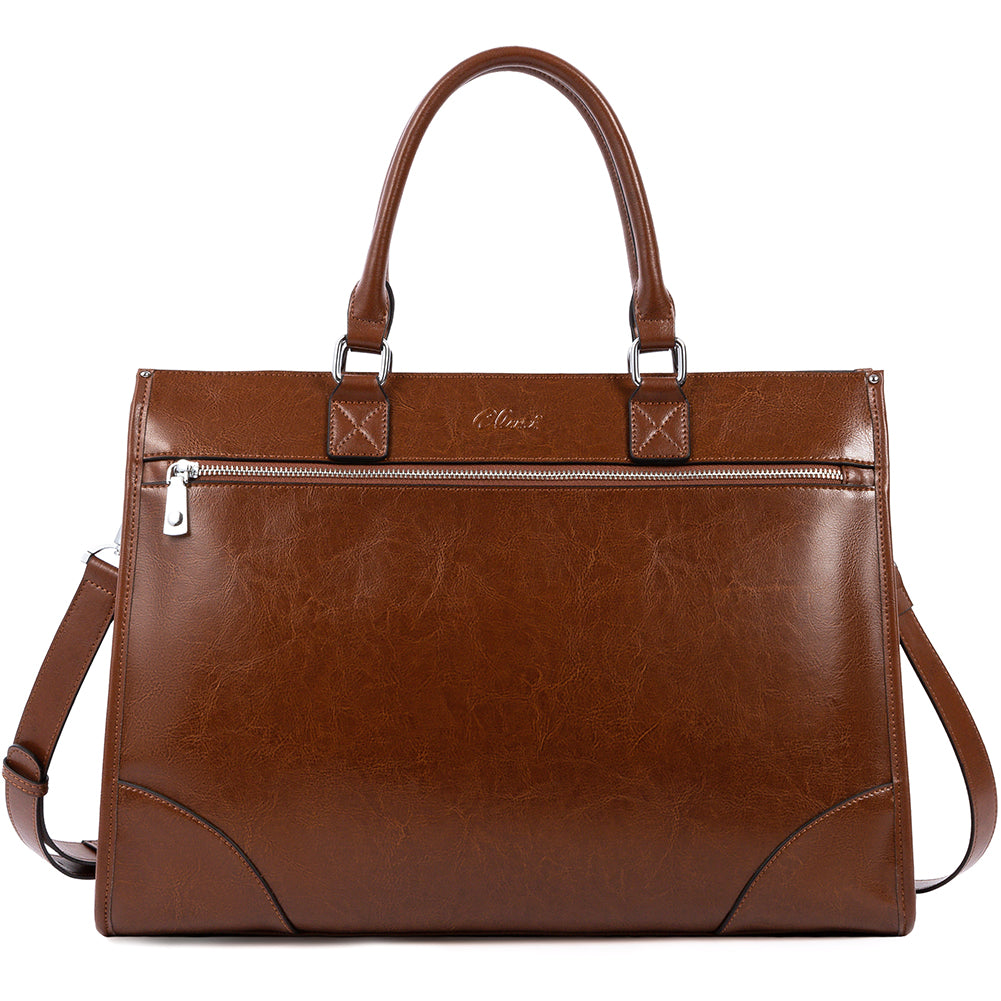 Lauren Ladies Wax Leather Briefcase Purse Laptop Bag