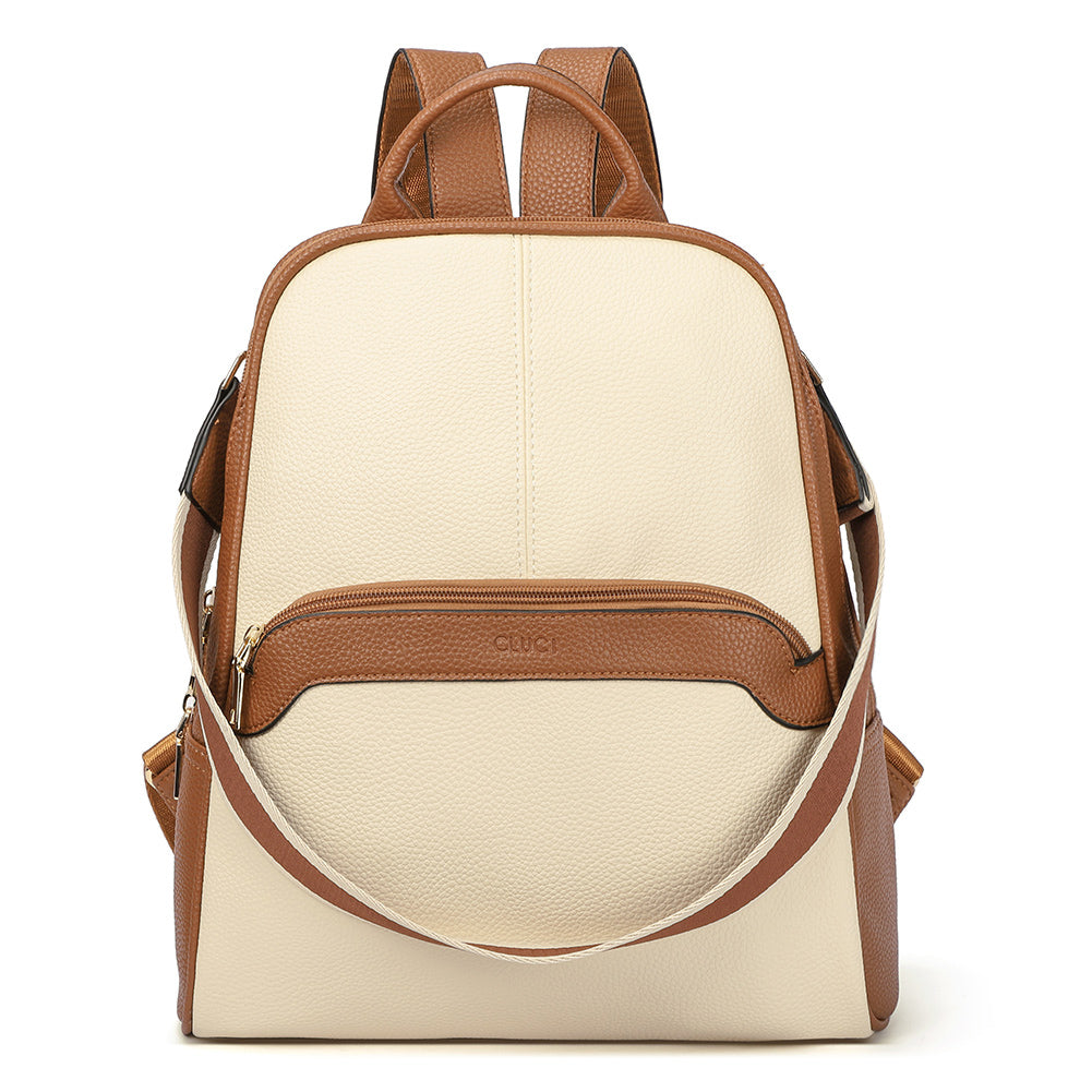 brown faux leather backpack purse Leather backpack for Women Large Convertible Bookbag Ladies Fashion Shoulder Bags