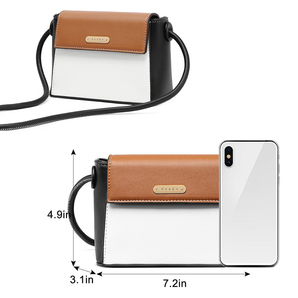 CLUCI Small Crossbody Bags for Women Vegan Leather Flap Fashion Ladies Travel Shoulder Purse with Adjustable Strap