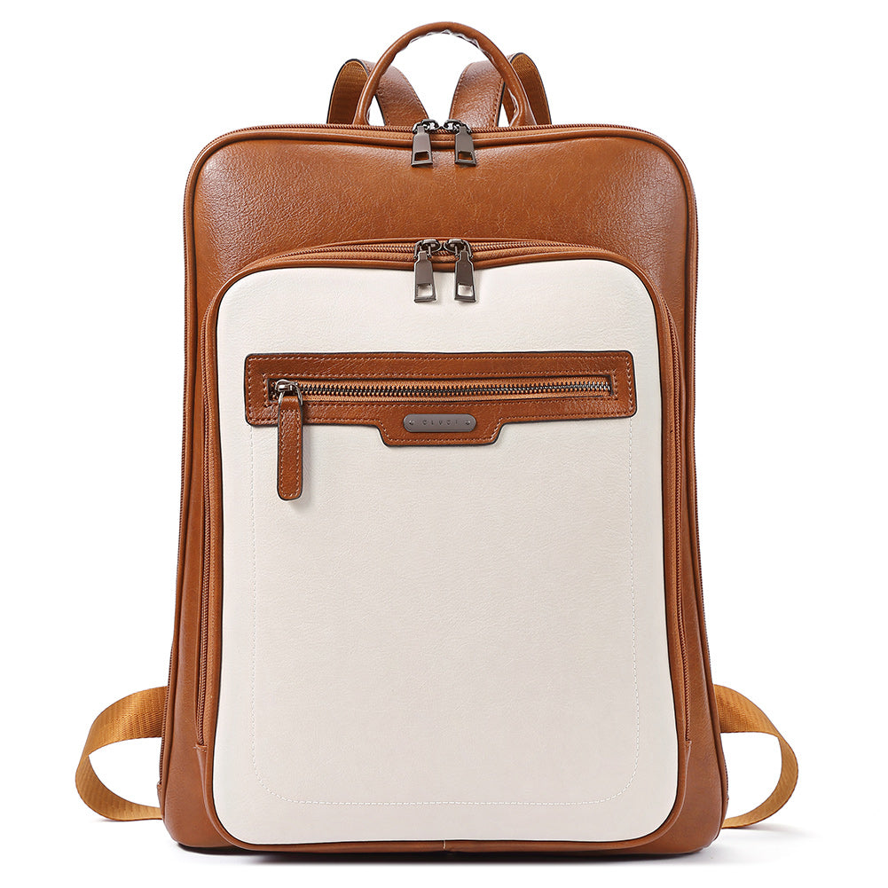 Womens Laptop Backpack Leather 15.6 inch Computer Backpack Business Large Travel Daypack Vintage College Bag
