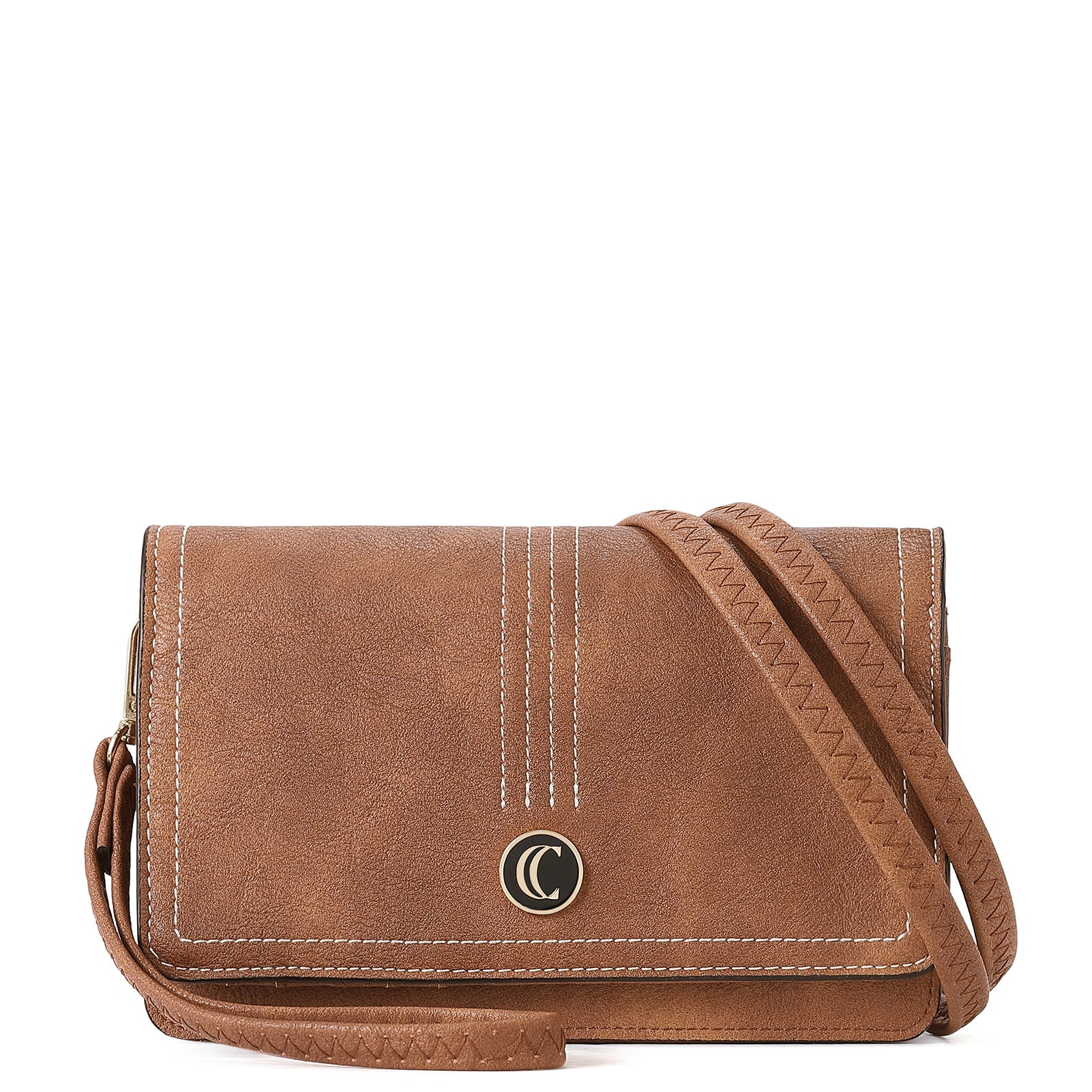 CLUCI Crossbody Purse for Women, Wristlet Wallet, Small Shoulder Bag with Card Slots, Leather Flap Cell phone Clutch