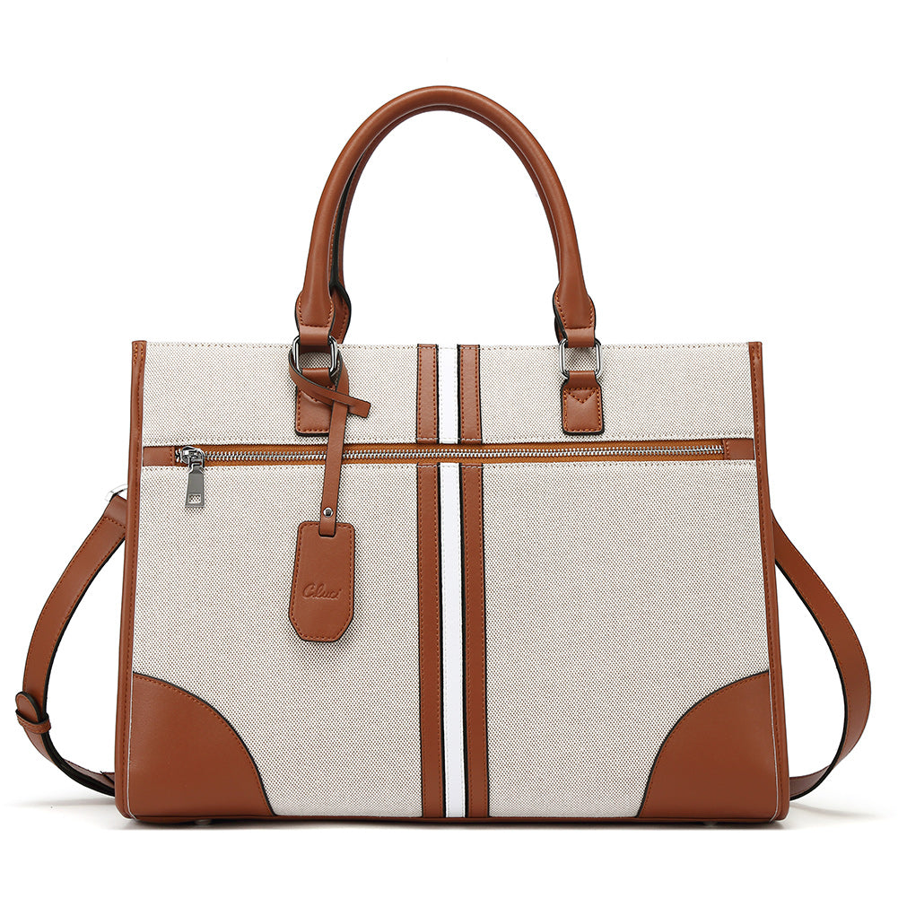 Lauren Ladies Wax Leather Briefcase Purse Laptop Bag