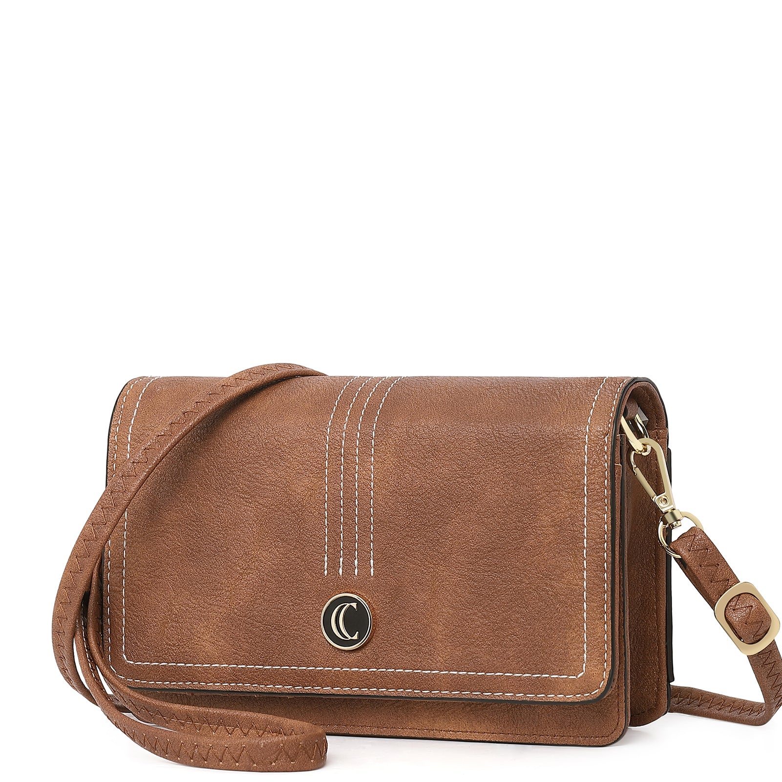 CLUCI Crossbody Purse for Women, Wristlet Wallet, Small Shoulder Bag with Card Slots, Leather Flap Cell phone Clutch