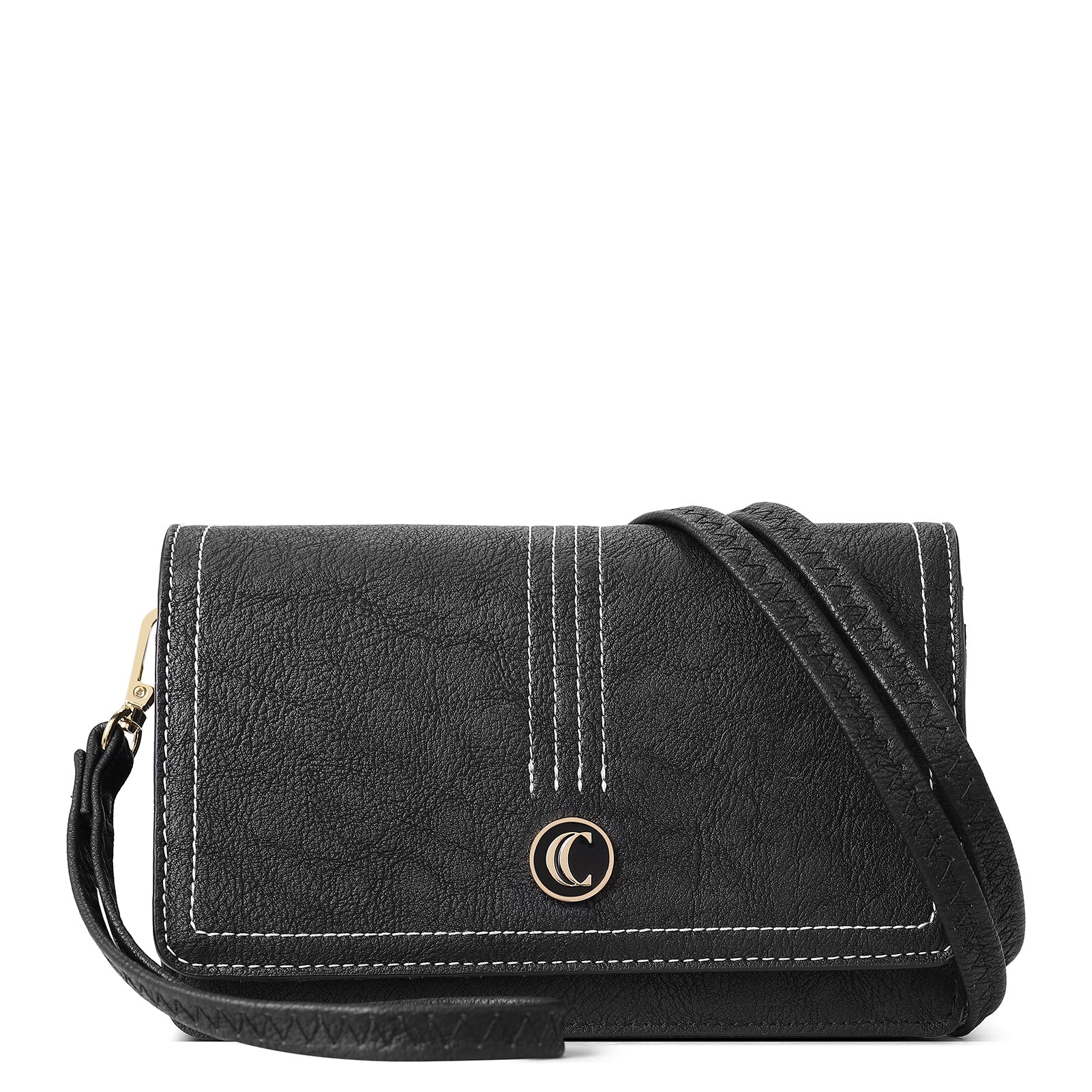 CLUCI Crossbody Purse for Women, Wristlet Wallet, Small Shoulder Bag with Card Slots, Leather Flap Cell phone Clutch