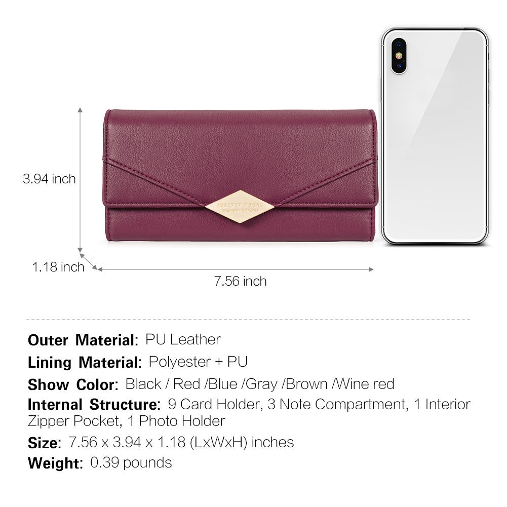 Mile Large Stylish Wallet For Women With Multiple Card Slots