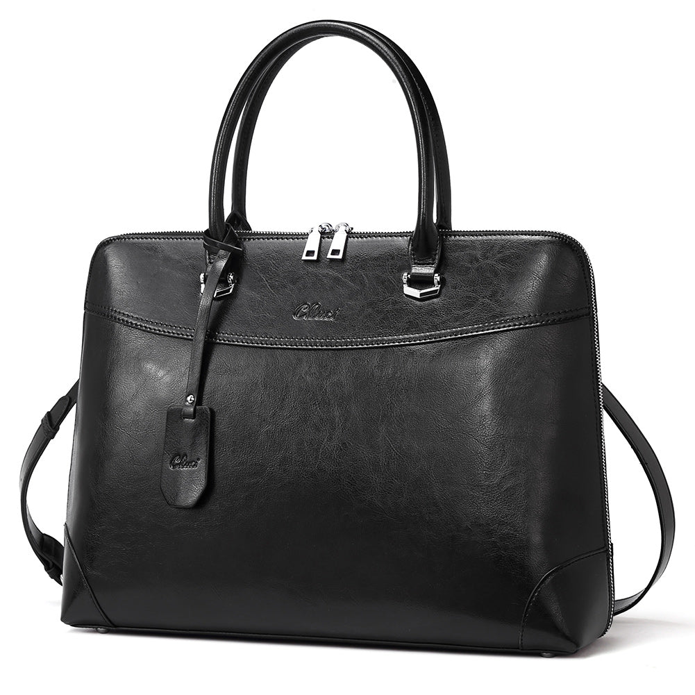 Claire Large Senior Leather Color Blocking Briefcase For Women