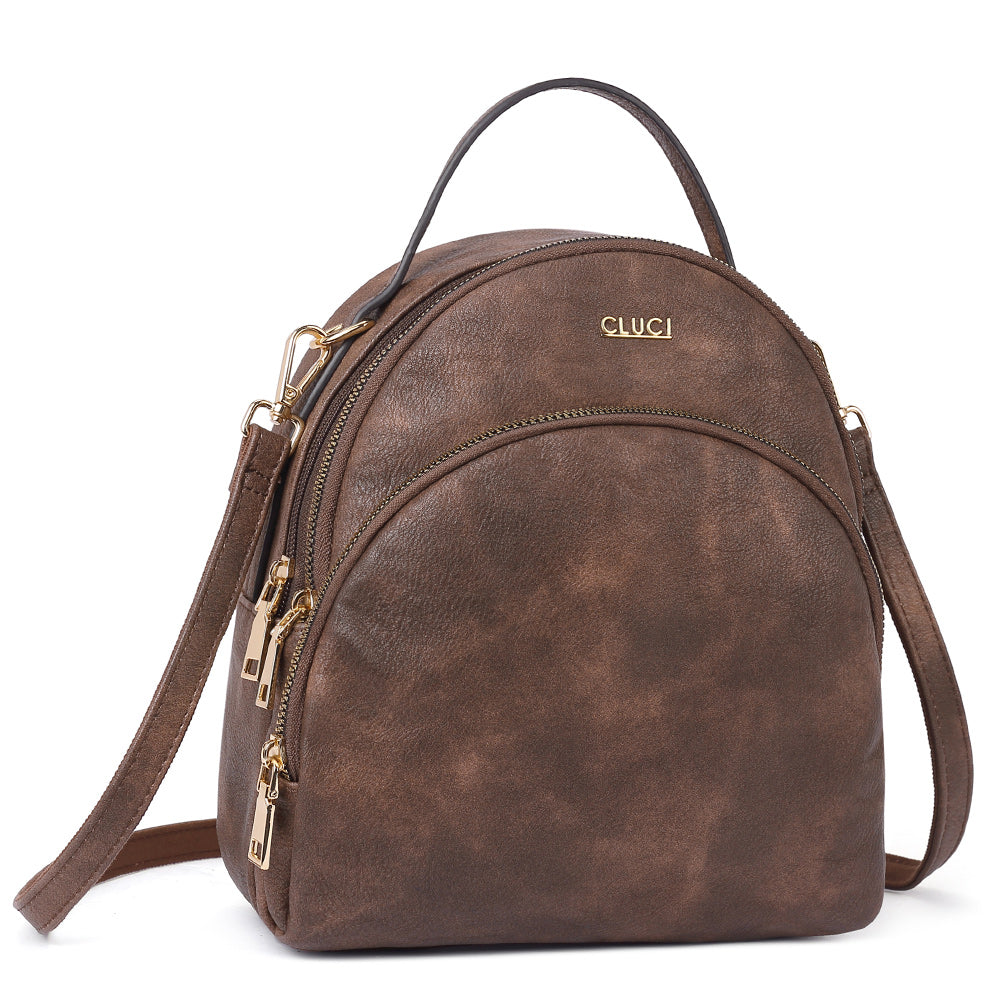 Garbutt Convertible Vegan Leather Mini Backpack Purse For Women