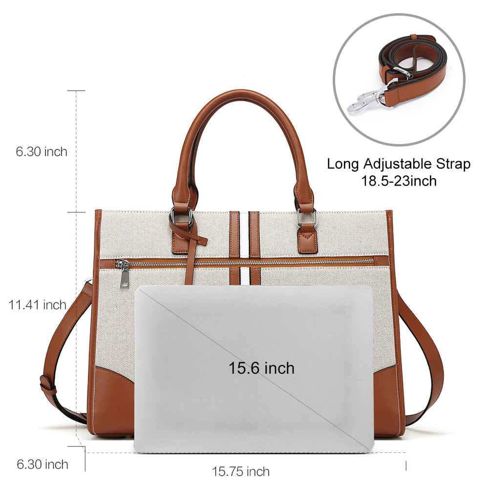 Lauren Ladies Wax Leather Briefcase Purse Laptop Bag