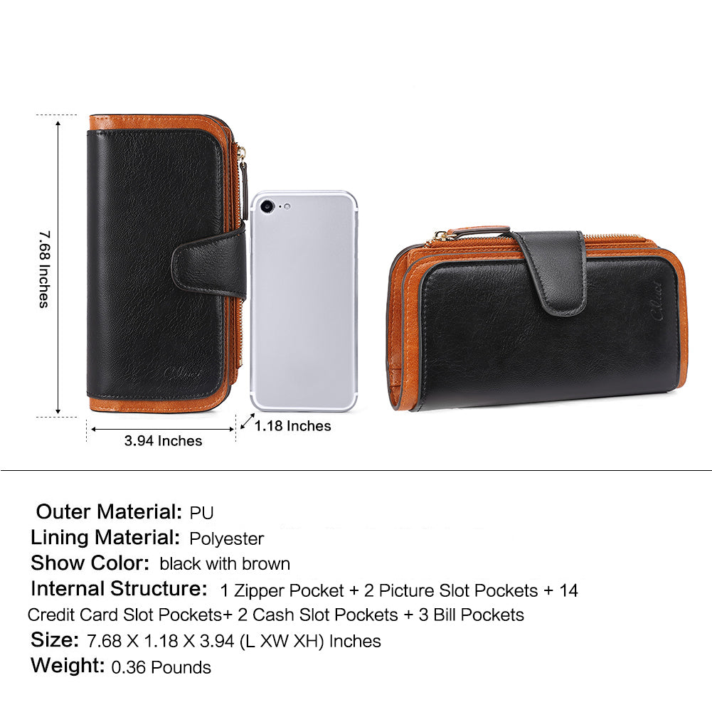 Cathy Luxury Women's Vegan Leather Wallet With Zipper